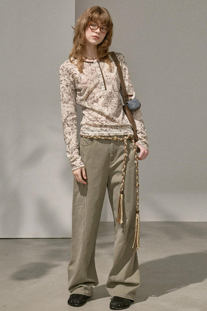 Slim Flower Knitted Top