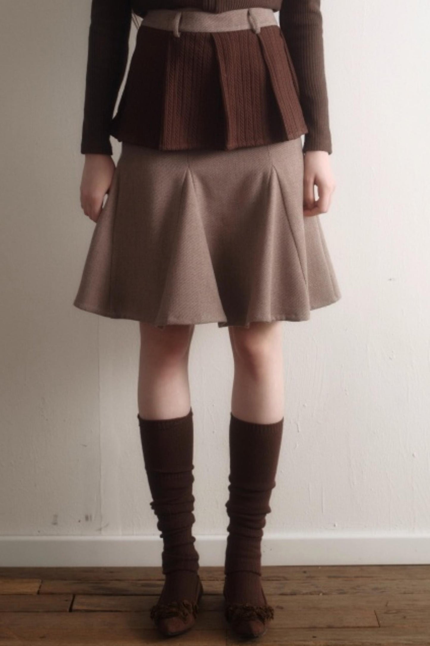 Retro High-Waisted Woolen Skirt