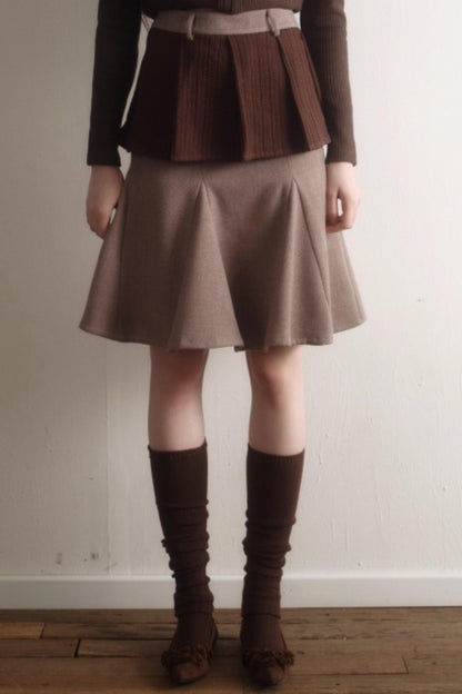 Retro High-Waisted Woolen Skirt