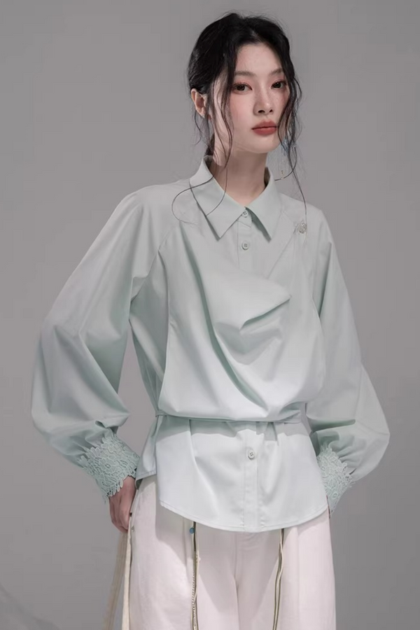 Oxygen Green Deconstruction Blouse