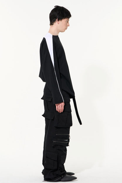 Striped Embroidered Crew Sweatshirt