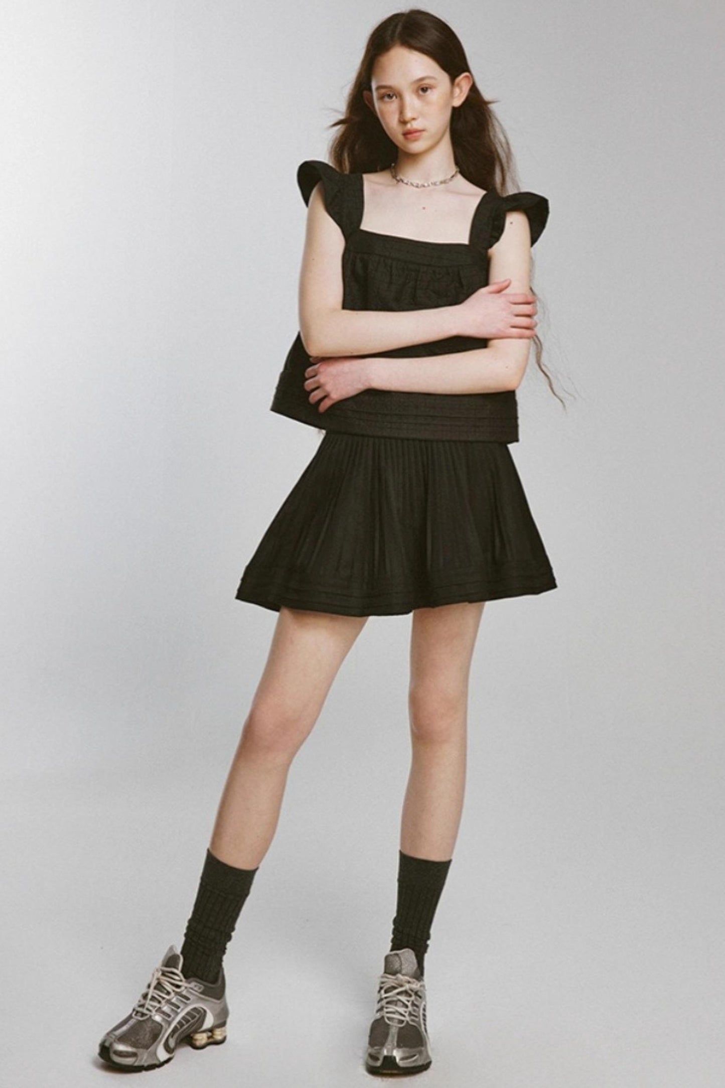 Waist Shape Short Pleated Skirt