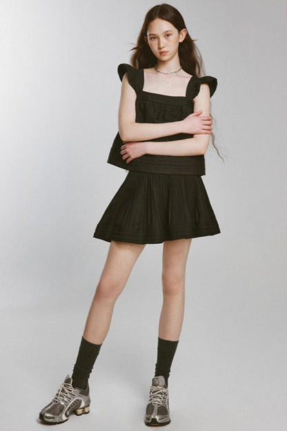 Waist Shape Short Pleated Skirt