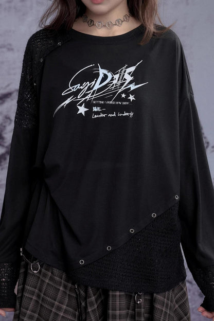 Girls Patchwork Knitted T-shirt