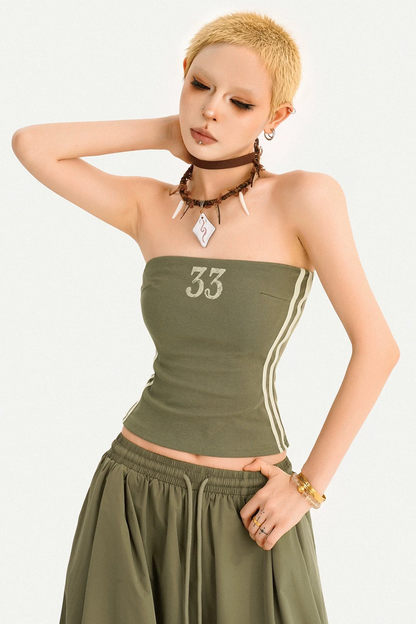 Retro Color-Block Tube Top