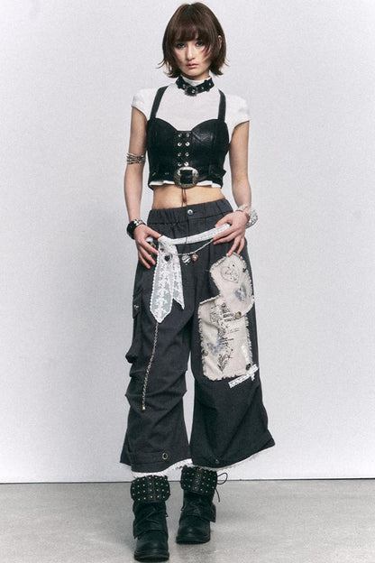 Vintage Lace Patchwork Pants