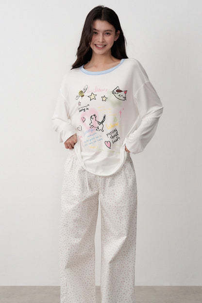 Childlike Floral Two Piece Outfit Set-Up