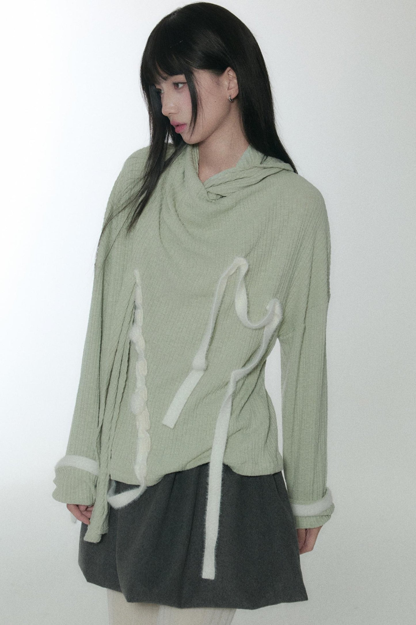 Green Velvet Stripe Sweater