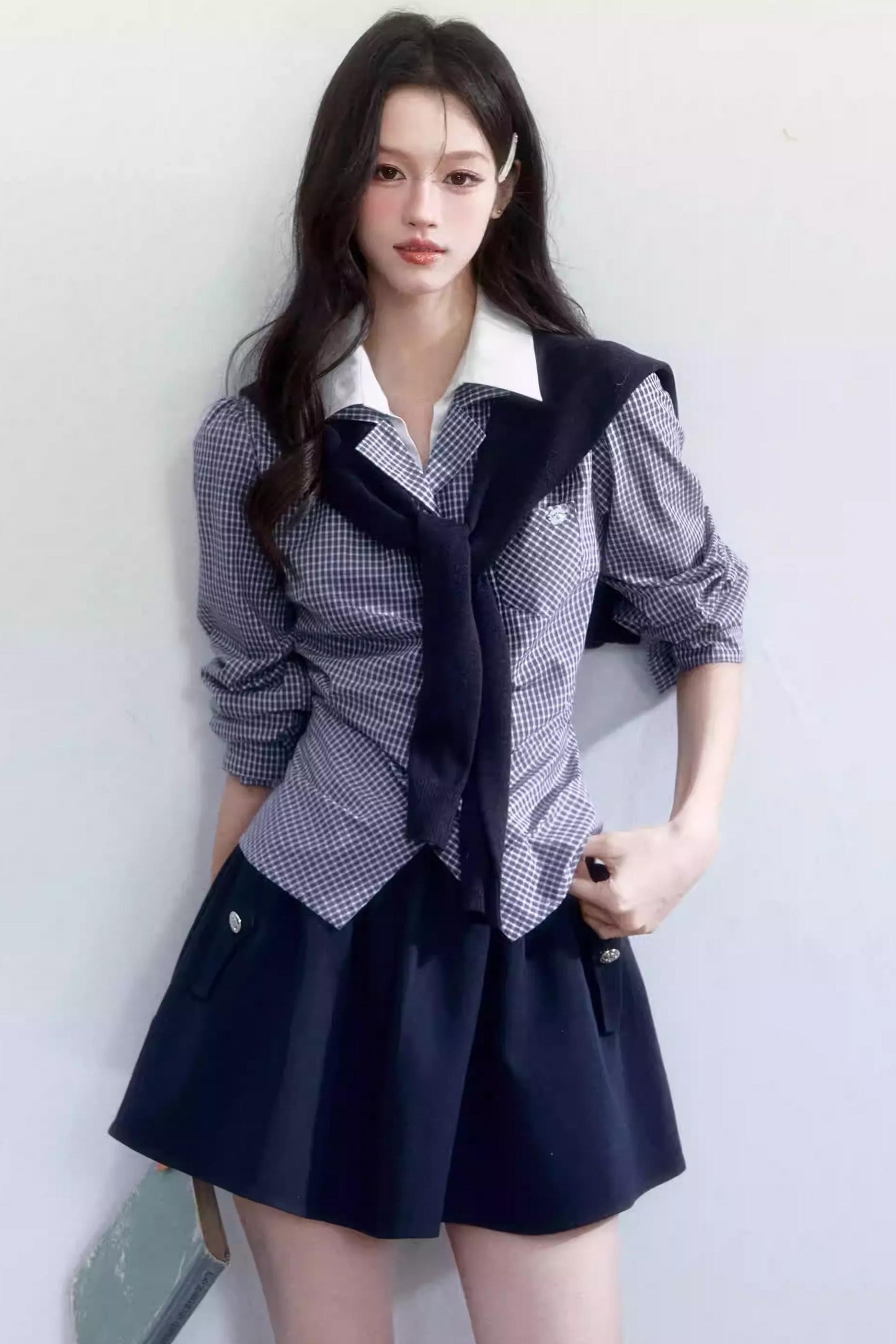 Lapel Long Sleeve Commuter Shirt Set-Up