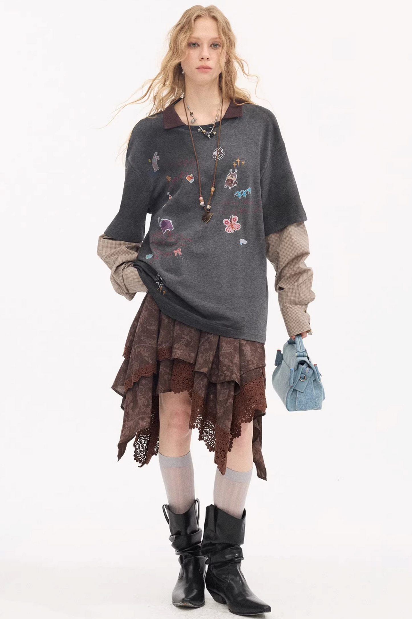 Cartoon Print Retro Sweater