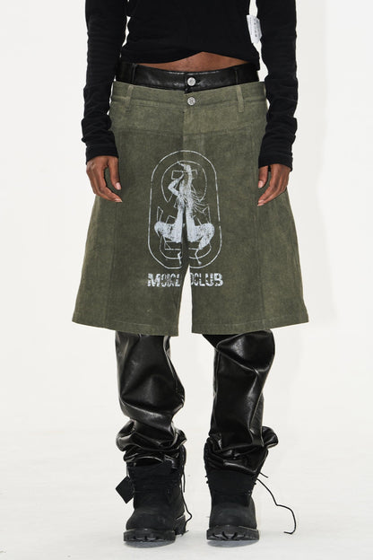 Patchwork Leather Shorts