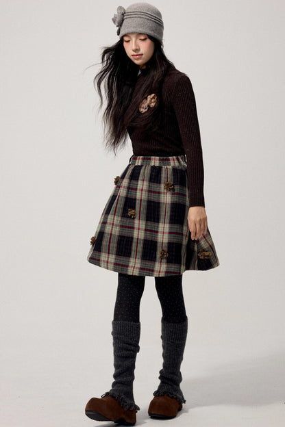 Detachable Corsage Turtleneck Sweater