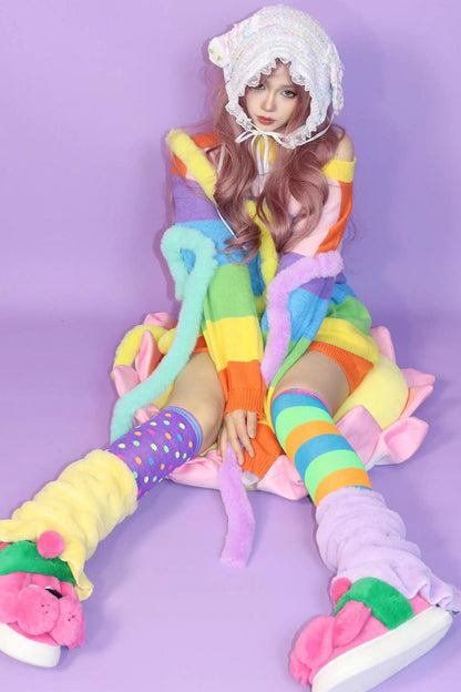 Rainbow Striped Knitted Jumper