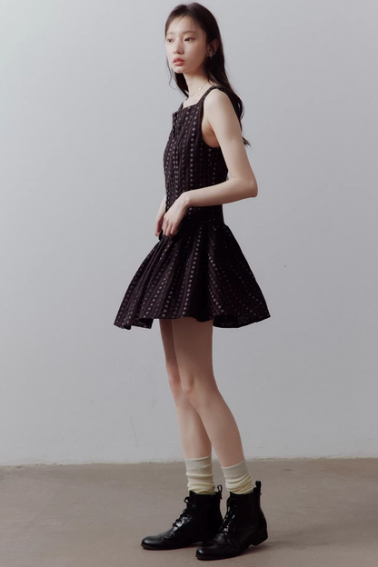 Retro Floral Jacquard Dress