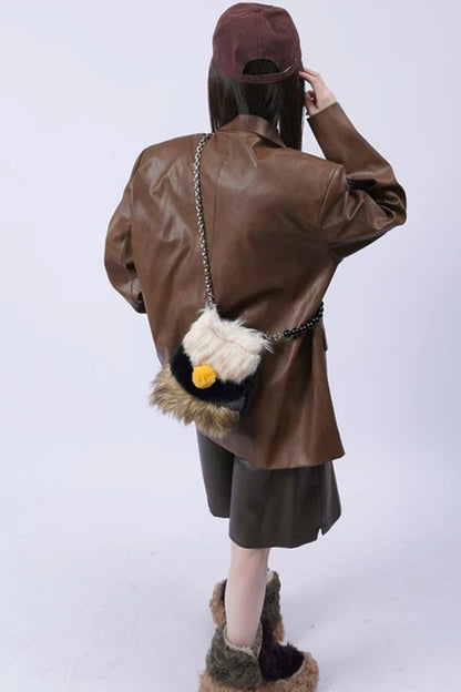Wild Furry Color-Block Bag