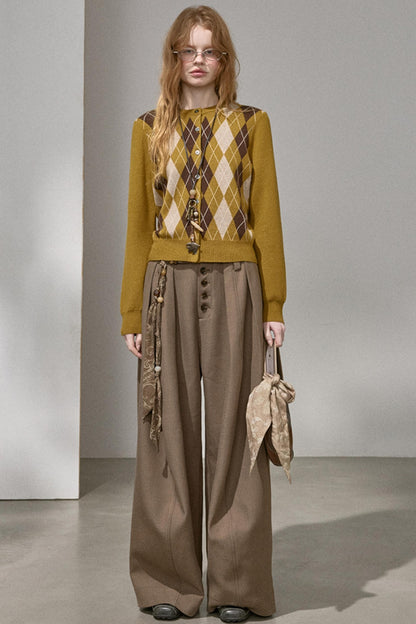 Button Pleated Cargo Pants