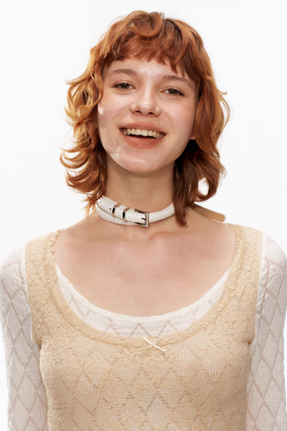 Beige Lace Knit Top