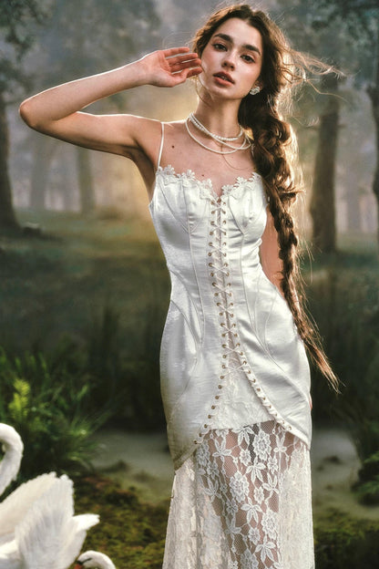 Pearlescent Sling Lace Dress