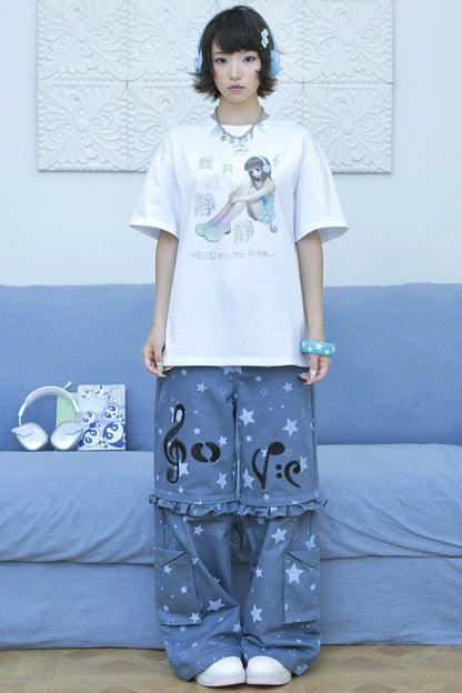 Weißes T-Shirt mit Glitzer-Schrift