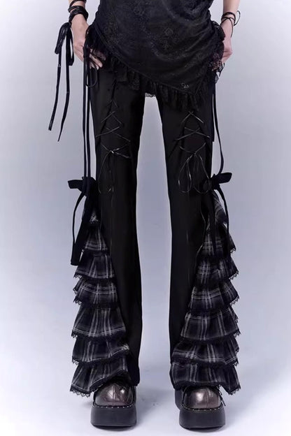 Century Plaid Lace Pants