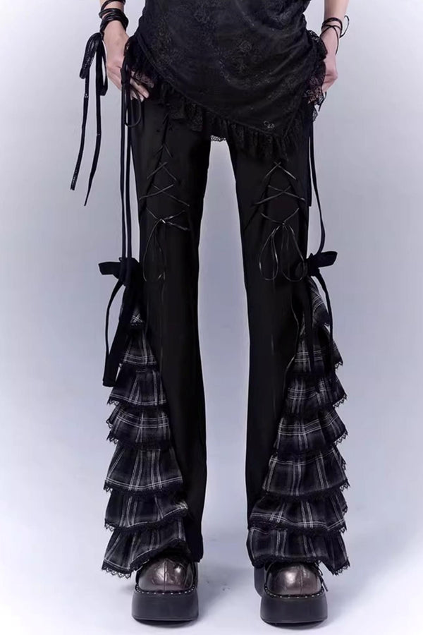 Century Plaid Lace Pants