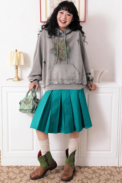 Low Tide Mark Print Hooded Top