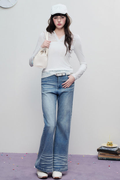 Skeleton Lace Hooded Polo Top