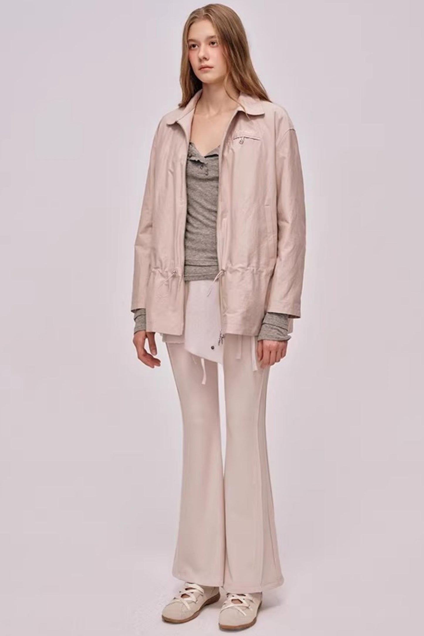 High-Waisted Drawstring Flared Pants