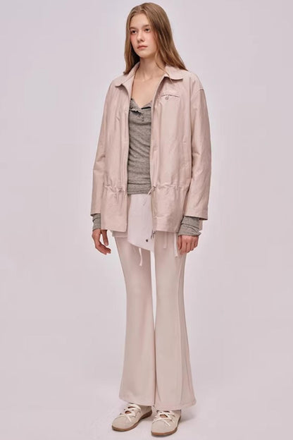 High-Waisted Drawstring Flared Pants