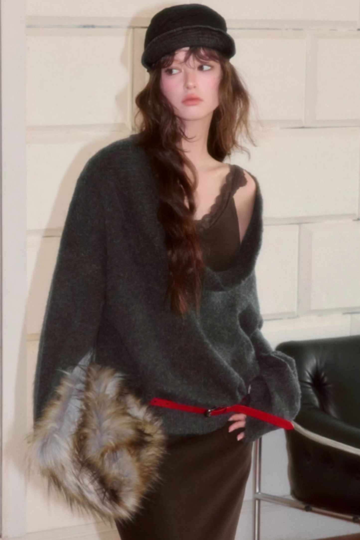 Retro Swing Collar Lazy Style Sweater