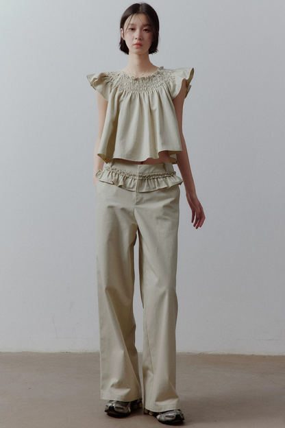 Apricot Gray Babydoll Top