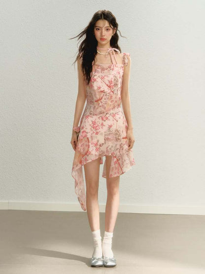 Floral Asymmetry Cami Dress