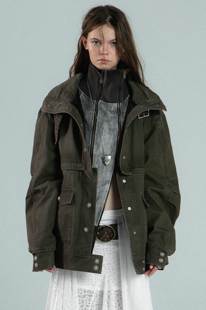 Detachable Two-Way Cargo Cotton Coat