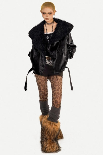 Retro Gothic Fur Collar Jacket