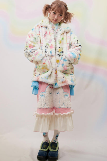 Printed Plush Warm Jacket