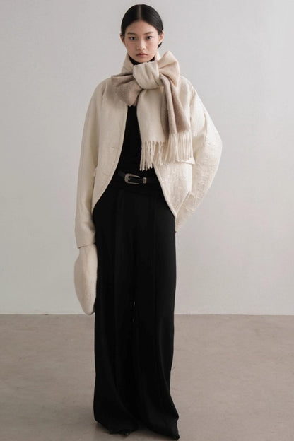 Color-Block High Neck Knit Top