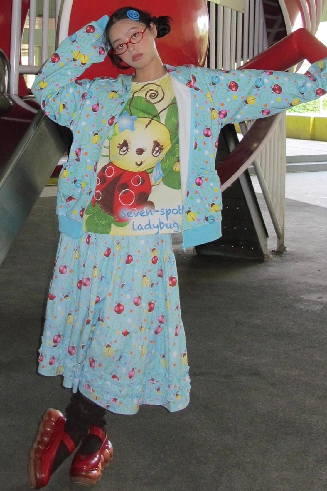 Autumn Beetle Blue Sweatshirt & Skirt Set-Up