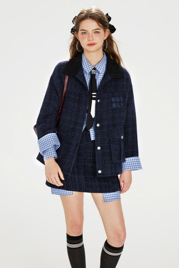 Chic Embroidered Tweed Jacket Set-Up