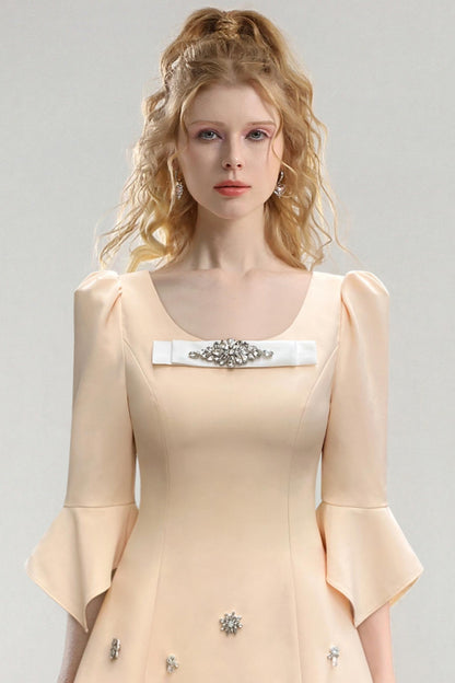 Celebrity Style Crew Neck Dress