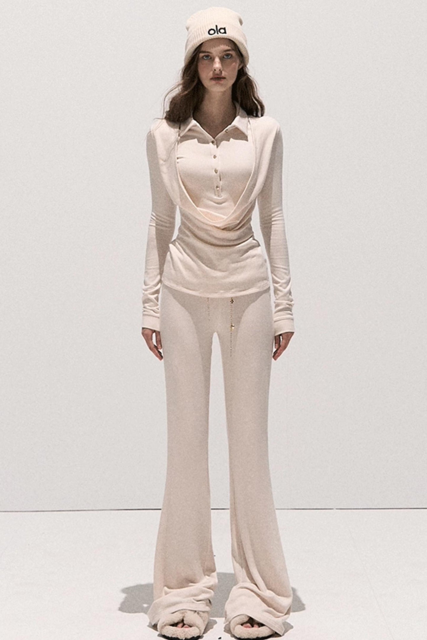 Soft Crew Neck Knitwear Bootcut Trouser Set-Up