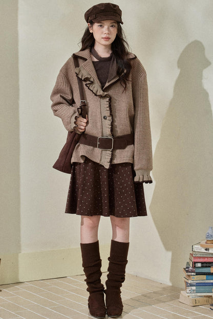 Original Striped Fleece Knitted Jacket