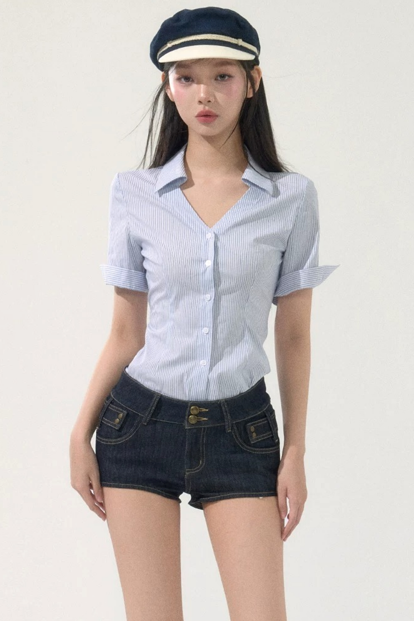 Summer Striped Slim Blouse