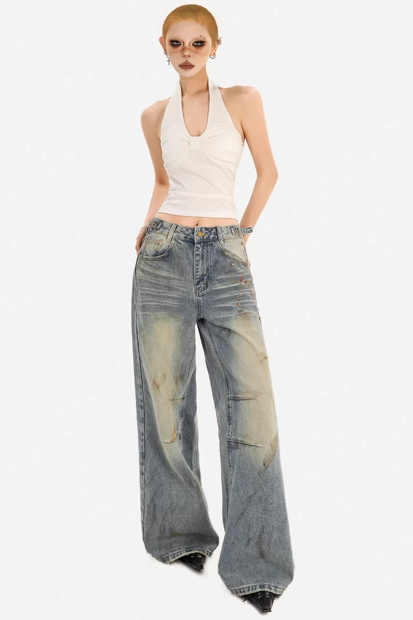 Backless Halter Suspender Top