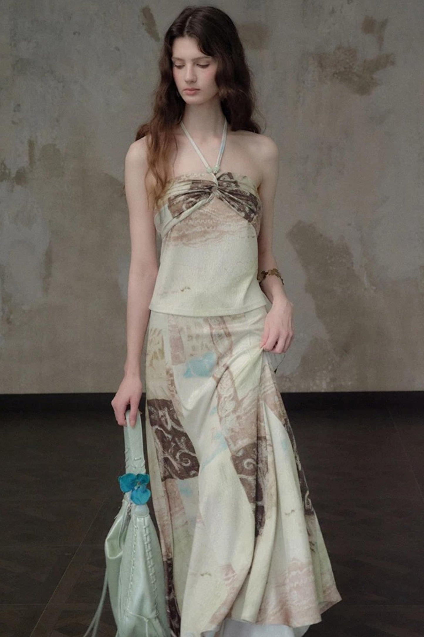 Artistic Jacquard Knit Skirt