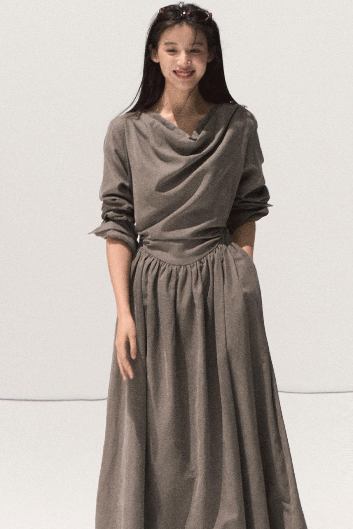 Moonlit Microvelvet Waist Dress