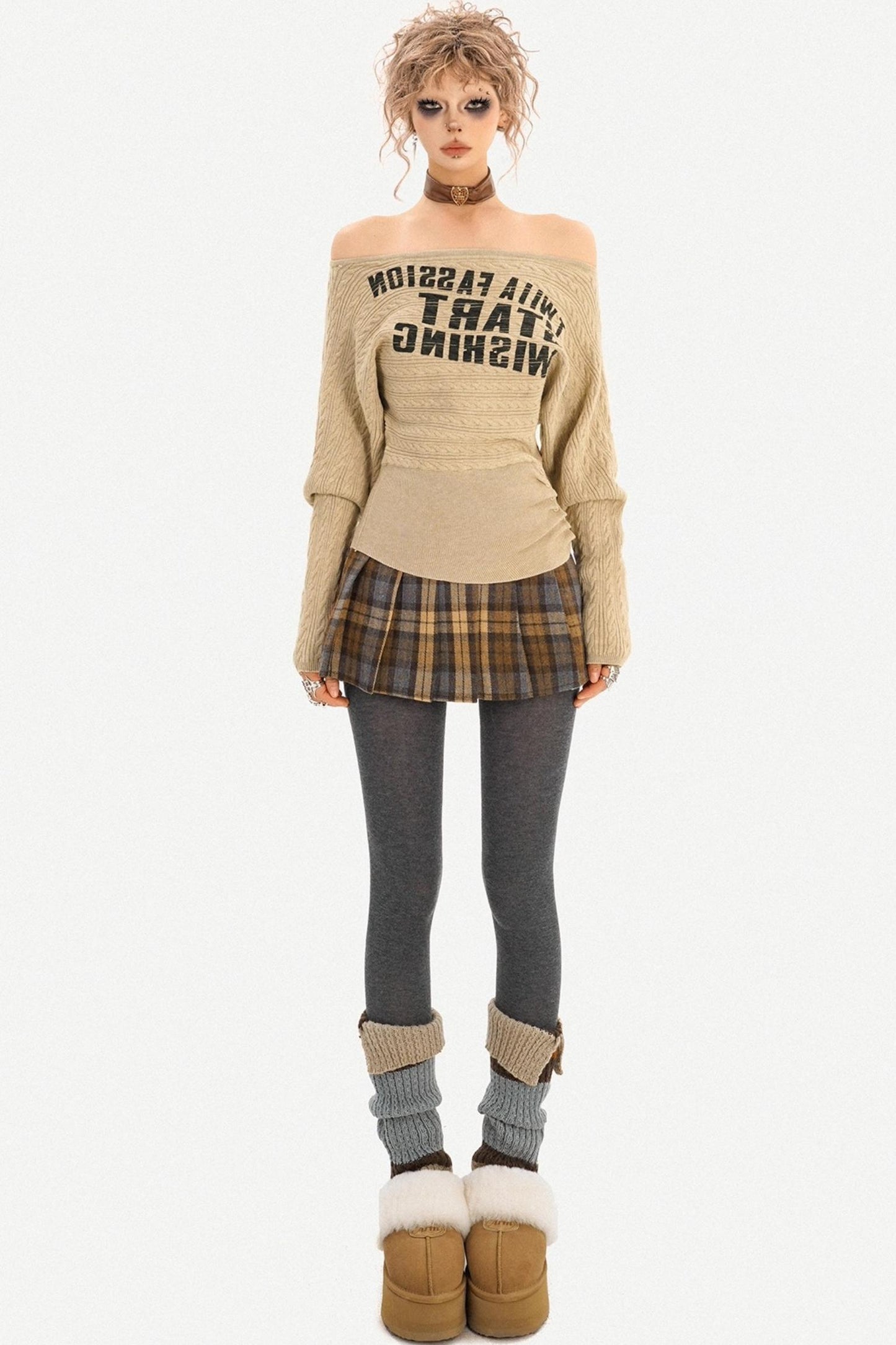 Retro Plaid Pleated A-Line Skirt