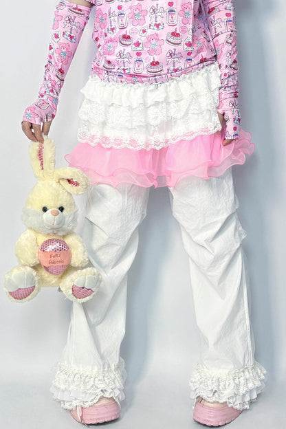 Cute Lace Wide-leg Pants