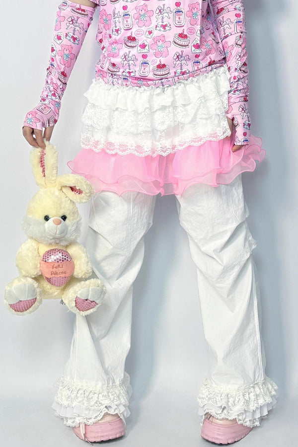 Cute Lace Wide-leg Pants