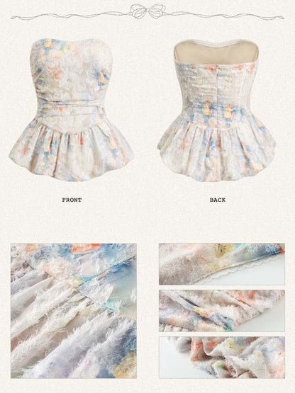 Frills Flower Tube Tops