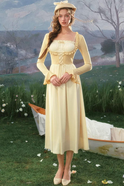Lace French Color-Block Dress